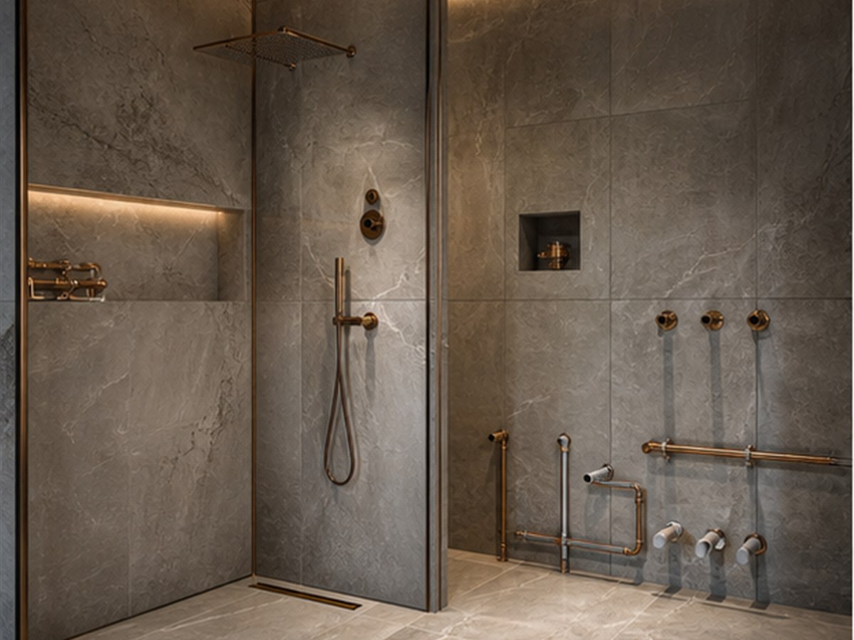 Bathroom renovation plumbing and drainage rough-in