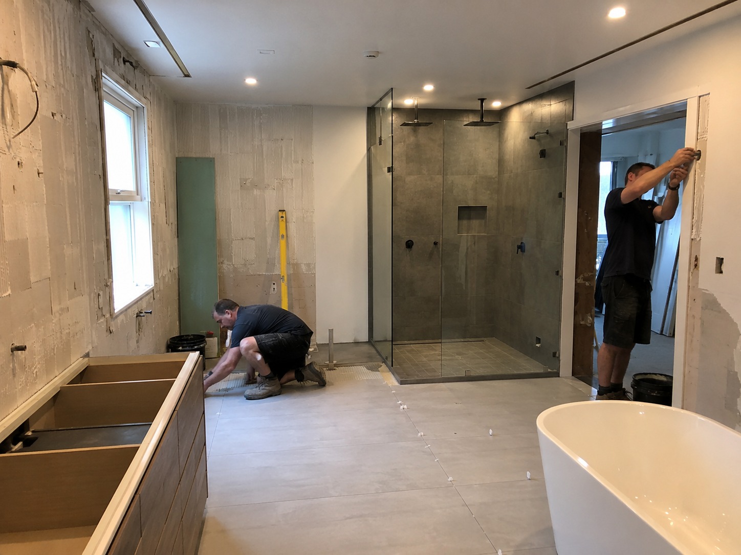 Bathroom renovation plumbing and drainage rough-in