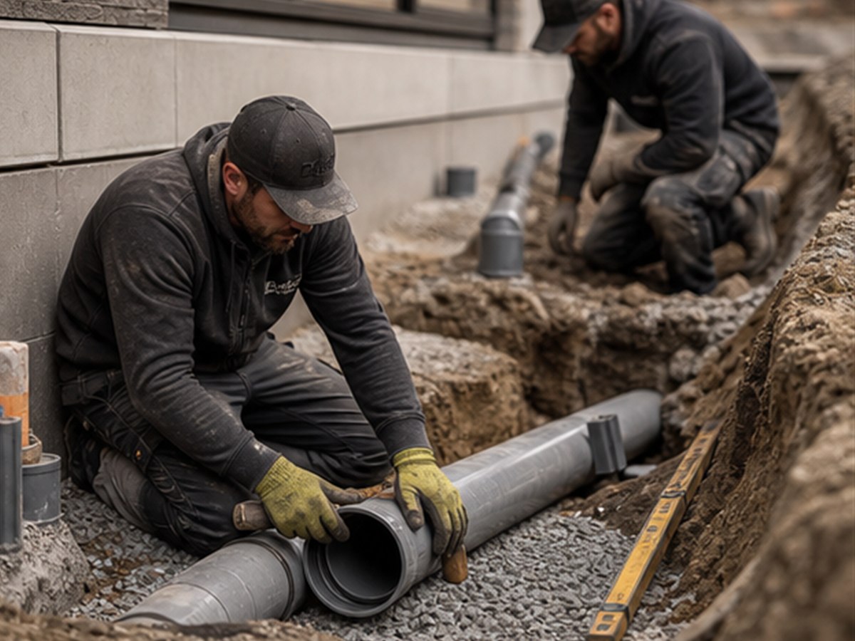 Hamilton drainlayers installing underground drainage pipework